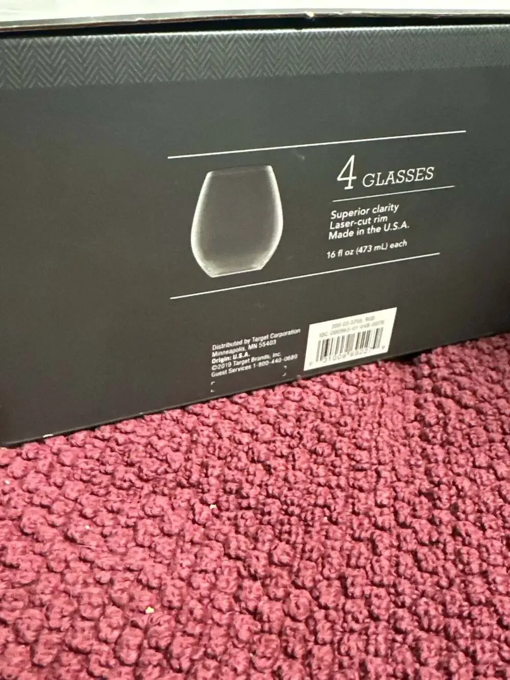 Threshold Woodmere Stemless White Wine Glasses 16 oz, 4 Pack